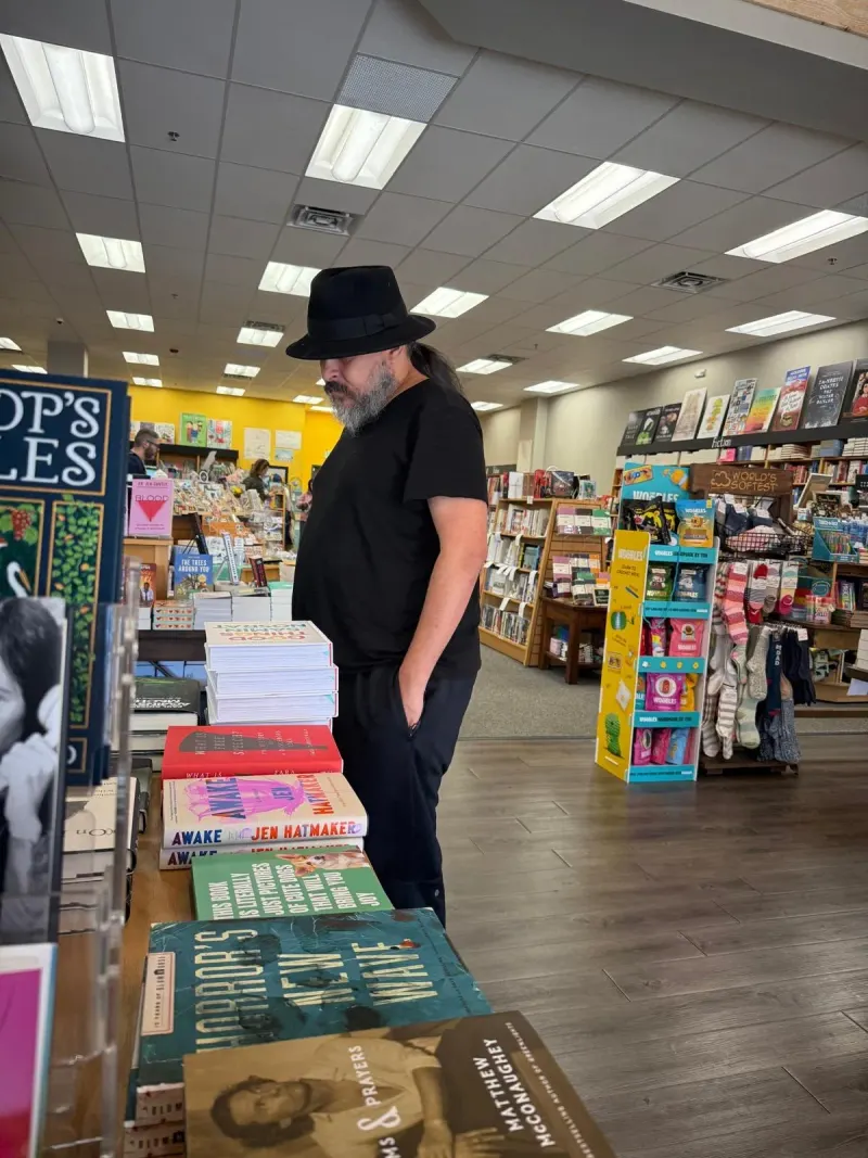 Bookstore wandering — an occupational hazard.