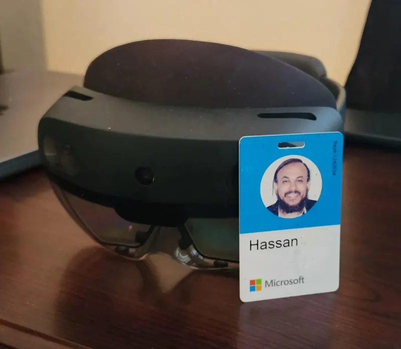 The HoloLens 2 — and the badge that came with building it.