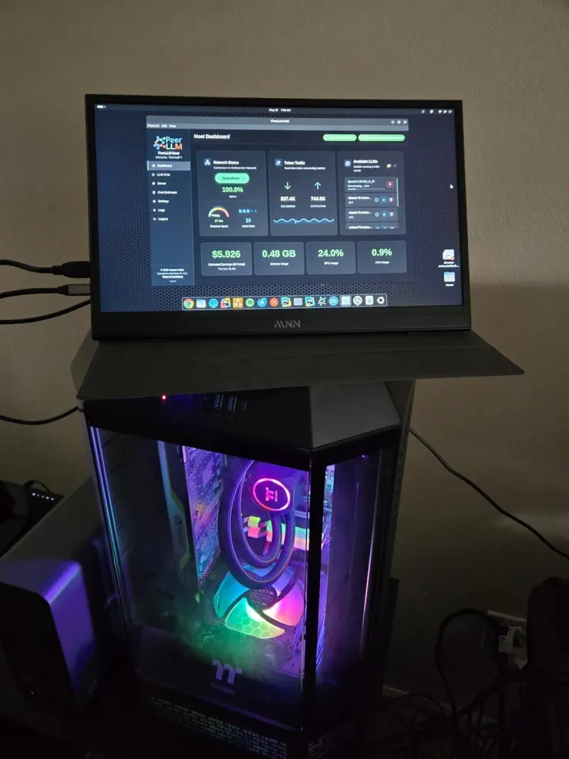 A host earning its keep while the RGB does its thing.